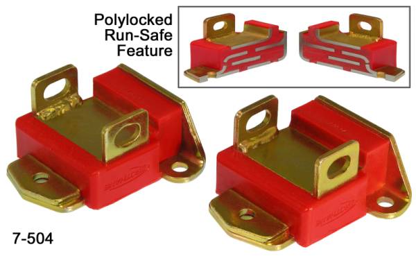 Prothane - Prothane 7-504 Prothane GM Motor Mounts - Type A Short - Red