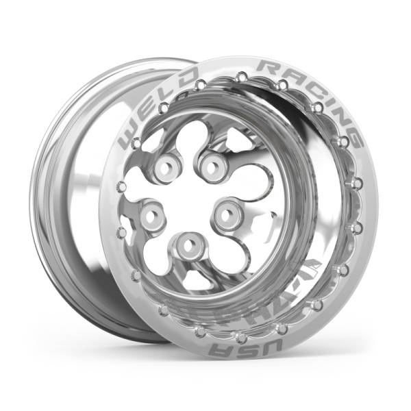 Weld - Weld 83P-515280MP Weld Alpha-1 15x15 / 5x4.75 BP /5in. BS Polished Wheel - Polished Double Beadlock MT