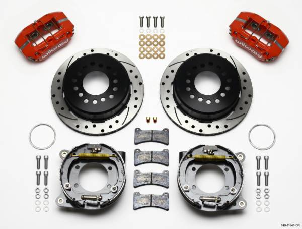Wilwood - Wilwood 140-11941-DR Wilwood Dynapro Low-Profile 11.00in P-Brake Kit Drill-Red AMC 71-74 2.60in Offset