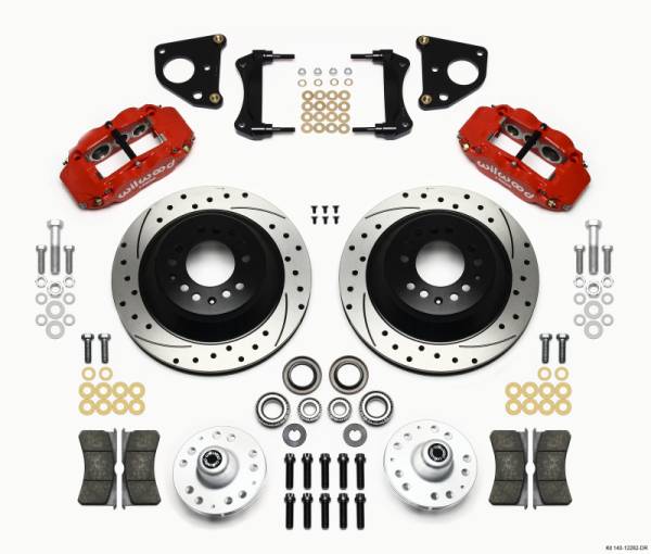 Wilwood - Wilwood 140-12282-DR Wilwood Narrow Superlite 6R Front Hub & 1PC Rtr Kit 12.88in Drilled -Red 62-72 CDP B & E Body-Drum