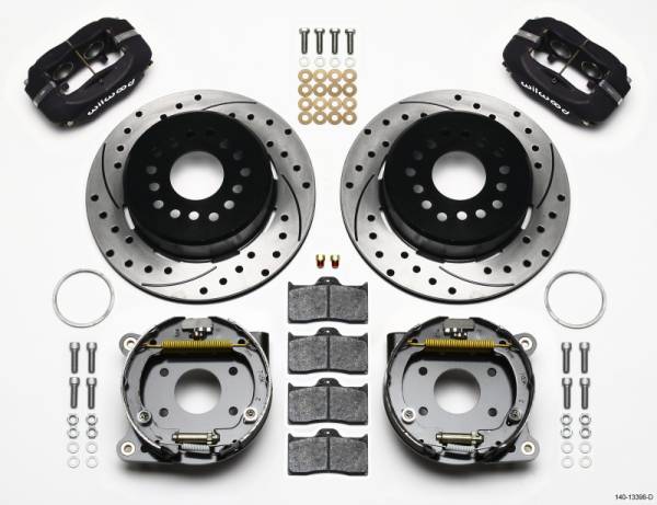 Wilwood - Wilwood 140-13398-D Wilwood Forged Dynalite P/S Park Brake Kit Drilled AMC 71-74 2.60in Offset