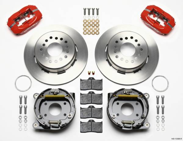 Wilwood - Wilwood 140-13398-R Wilwood Forged Dynalite P/S Park Brake Kit-Red AMC 71-74 2.60in Offset