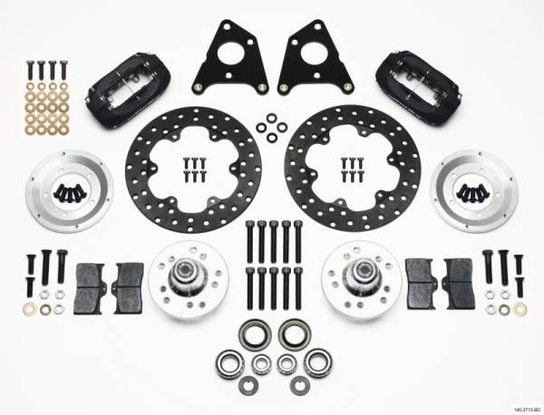 Wilwood - Wilwood 140-2713-BD Wilwood Forged Dynalite Front Drag Kit Drilled Rotor CPD 65-72 A w/10in Drum