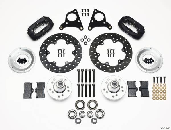Wilwood - Wilwood 140-2719-BD Wilwood Forged Dynalite Front Drag Kit Drilled Rotor CPD 73-80 A E B All F w/Disc