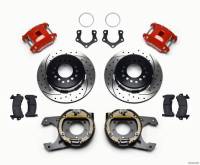Wilwood D154 P/S P-B Kit Drilled-Red Mopar/Dana 2.36in Off w/Snap Ring Brng