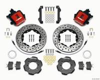 Wilwood Combination Parking Brake Rear Kit 11.00in Drilled Red 2012 Fiat 500 w/ Lines