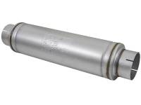 Exhaust - Mufflers - aFe - aFe ATLAS Aluminized Steel Muffler 5in Center/Center 24in L x 7in Diameter - Round Body