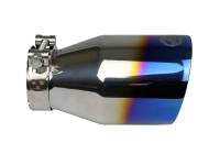 aFe - aFe Mach Force XP 304 Stainless Steel Clamp-On Exhaust Tip 2.5in Inlet / 4in Outlet - Blue Flame - Image 2