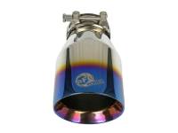 aFe - aFe Mach Force XP 304 Stainless Steel Clamp-On Exhaust Tip 2.5in Inlet / 4in Outlet - Blue Flame - Image 3