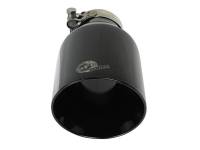 aFe - aFe MACH Force-Xp 409 SS Clamp-On Exhaust Tip 2.5in. Inlet / 4.5in. Outlet / 9in. L - Black - Image 3