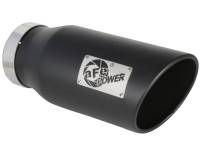 Exhaust - Exhaust Tips - aFe - aFe MACH Force-XP 409 SS Right Side Single Wall Exhaust Tip 5in Inlet x 7in Outlet x 15in L
