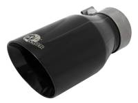 Exhaust - Exhaust Tips - aFe - aFe MACH Force-Xp Univ 304 SS Double-Wall Clamp-On Exhaust Tip - Black - 3in Inlet - 4.5in Outlet