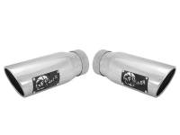 Exhaust - Exhaust Tips - aFe - aFe MACHForce-XP 304 Stainless Steel Polished Exhaust Tip 3.5in x 4.5in Out x 12in L Clamp-On
