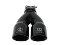 aFe - aFe Takeda 2.5in 304 Stainless Steel Clamp-on Exhaust Tip 2.5in Inlet 3in Dual Outlet - Black - Image 5