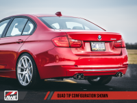 AWE Tuning - AWE Tuning BMW F3X N20/N26 328i/428i Touring Edition Exhaust Quad Outlet - 80mm Diamond Black Tips - 3010-43036 - Image 3