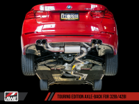 AWE Tuning - AWE Tuning BMW F3X N20/N26 328i/428i Touring Edition Exhaust Quad Outlet - 80mm Diamond Black Tips - 3010-43036 - Image 6