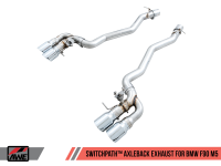 Exhaust - Axle-Back Kits - AWE Tuning - AWE Tuning 18-19 BMW M5 (F90) 4.4T AWD SwitchPath Axle-back Exhaust - Chrome Silver Tips