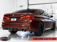 AWE Tuning - AWE Tuning 18-19 BMW M5 (F90) 4.4T AWD SwitchPath Axle-back Exhaust - Chrome Silver Tips - Image 3