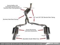 AWE Tuning - AWE Tuning Audi B8 A5 2.0T Touring Edition Exhaust - Dual Outlet Diamond Black Tips - Image 1