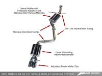 AWE Tuning - AWE Tuning Audi B8 A5 2.0T Touring Edition Single Outlet Exhaust - Diamond Black Tips - Image 4