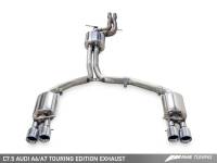 AWE Tuning - AWE Tuning Audi C7.5 A7 3.0T Touring Edition Exhaust - Quad Outlet Chrome Silver Tips - Image 1