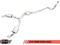 AWE Tuning - AWE Tuning Audi B9 A5 Touring Edition Exhaust Dual Outlet - Chrome Silver Tips (Includes DP) - Image 1
