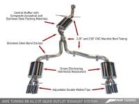 AWE Tuning - AWE Tuning Audi B8 A4 Touring Edition Exhaust - Quad Tip Polished Silver Tips - Does Not Fit Cabrio - Image 1