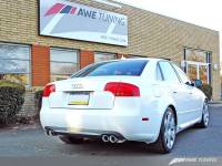 AWE Tuning - AWE Tuning Audi B7 A4 3.2L Track Edition Quad Tip Exhaust - Diamond Black Tips - Image 1