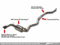 AWE Tuning BMW F30 320i Touring Exhaust &amp; Performance Mid Pipe - Chrome Silver Tip (102mm)