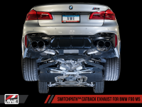 AWE Tuning - AWE Tuning 18-19 BMW F90 M5 SwitchPatch Cat-Back Exhaust- Black Diamond Tips - Image 4