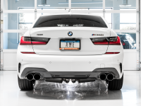 AWE Tuning - AWE Tuning 2019+ BMW M340i (G20) Non-Resonated Touring Edition Exhaust - Quad Chrome Silver Tips - Image 7