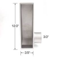 ATP - ATP 12in Tall x 3.5in Thick, 3in Outlet Bottom Right Aluminum End Tank (One End Tank) - Image 2