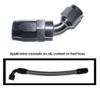 Fabrication - Fittings - ATP - ATP Black Anodized -6 AN 45 Degree Hose End *LOCKING TYPE* Used to make Hose Assembly