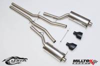 Milltek Resonated (Quieter) Cat-Back Exhaust System w/ Black Tips for Audi RS6 V8 Bi-Turbo SSXAU212