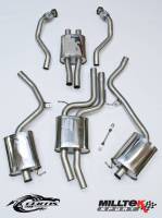 Milltek Resonated (Quieter) Cat-Back Exhaust System w/ Polished 80mm Quad Tips for Audi B8 S5 3.0T SSXAU256