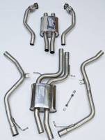 Milltek Resonated (Quieter) Cat-Back Exhaust System w/ Ceramic Black 80mm Quad Tips for Audi B8 S4 3.0T SSXAU261BLK