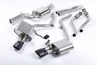 Milltek ValveSonic Front Silencer (Quieter) Exhaust System w/ Ceramic Black Oval Tips for Audi B8 S4/S5 3.0T SSXAU380RESBLK