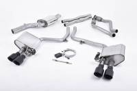 Milltek ValveSonic Front X Pipe (Louder) Exhaust System w/ Ceramic Black 100mm Quad Tips for Audi B8.5 S4/S5 3.0T SSXAU406