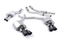 Milltek Resonated Valvesonic Catback Exhaust, Black 100 mm Quad Tips for Audi S6/S7 4.0T SSXAU447