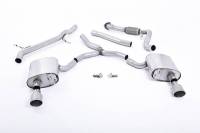 Milltek Non-Resonated Cat-Back Exhaust with Dual GT-100 Titanium Tips for B9 Audi A4 2.0T SSXAU617