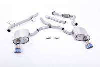 Milltek Non-Resonated Cat-Back Exhaust with Dual GT-100 Burnt Titanium Tips for Audi B9 A4 2.0T SSXAU618