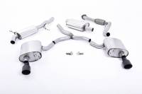 Milltek Resonated Cat-Back Exhaust with Dual GT-100 Cerakote Black Tips for Audi B9 A4 2.0T SSXAU607