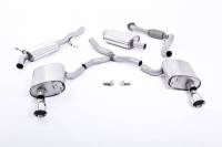 Milltek Resonated Cat-Back Exhaust w/ Dual GT-100 Titanium Tips for Audi B9 A4 2.0T SSXAU609