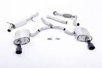 Milltek Road + Partial Resonated Cat-Back with Dual GT-100 Polished Tips for Audi B9 A4 2.0T SSXAU612