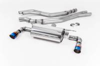 Milltek Cat Back Resonated Exhaust with Burnt Titanium GT-90 Trims for BMW M140i 3 & 5 Door (F20 & F21 LCI) SSXBM1043