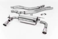 Milltek Cat Back Non-Resonated Race Exhaust, Polished GT-90 Trims for BMW M240i Coupe (F22 LCI) SSXBM1056