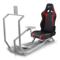 GTR Simulator - GTR Simulator GT Model with Mounts for Controls, Pedals and Display and Adjustable Leatherette Seat - Silver Frame - Image 5