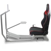 GTR Simulator - GTR Simulator GT Model with Mounts for Controls, Pedals and Display and Adjustable Leatherette Seat - Silver Frame - Image 3