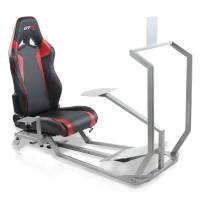 GTR Simulator - GTR Simulator GT Model with Mounts for Controls, Pedals and Display and Adjustable Leatherette Seat - Silver Frame - Image 7