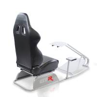GTR Simulator - GTR Simulator GTS Model Driving Racing Simulator Cockpit with Adjustable Leatherette Real Racing Seat & Gear Shifter Mount - Silver - Image 10